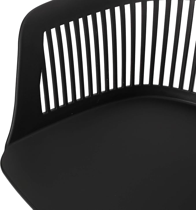 Christopher Knight Home Polypropylene Ladonna Outdoor Dining Chair (Set of 2), Black
