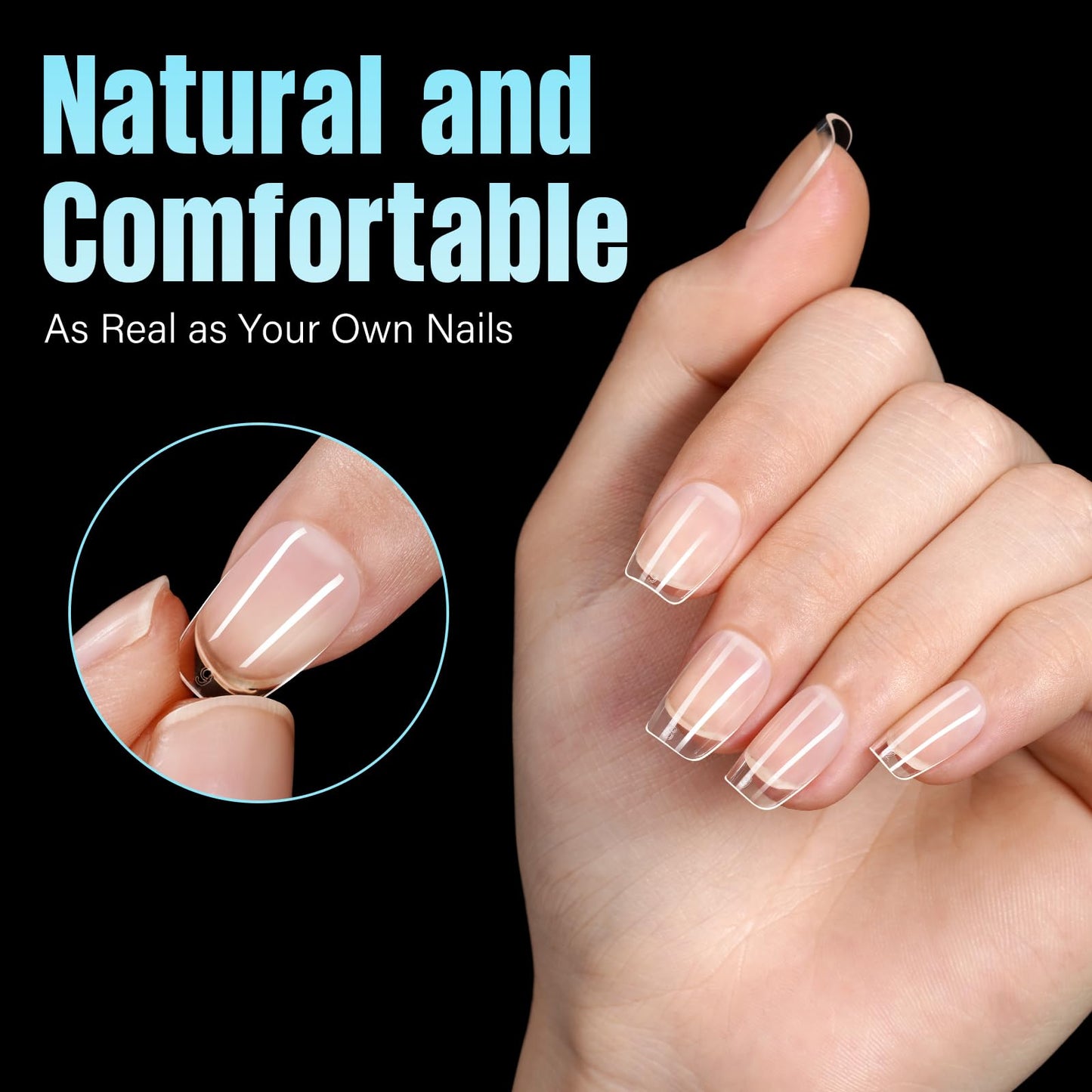 TOMICCA Extra Short Square Nail Tips,15 Sizes 240Pcs Squoval Fake Nails Half Matte Acrylic Gel Nail Tips Full Cover False Nails for Nail Extension Home DIY Salon