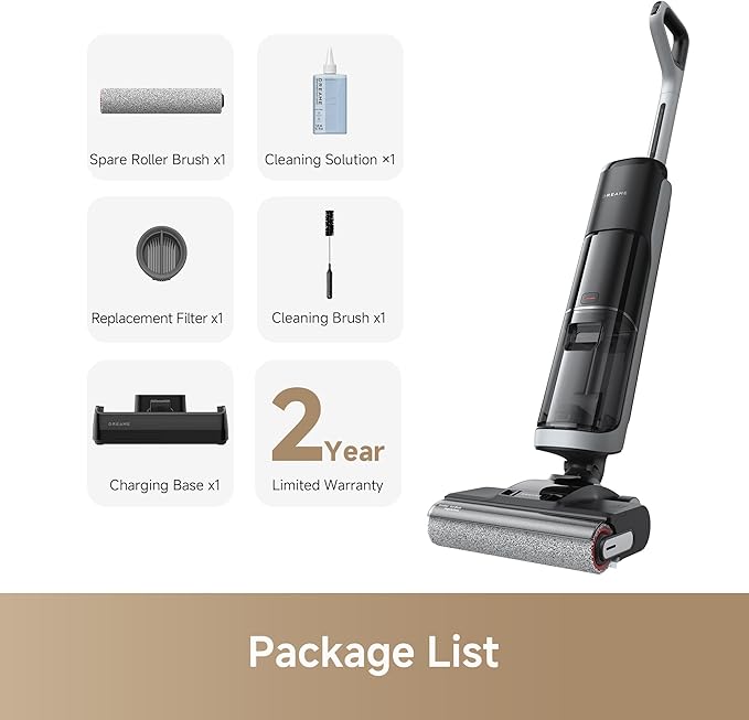 dreame H14 Cordless Vacuum Mop, 180° Lie-Flat Wet Dry Vacuum cleaner, 140°F Brush Washing, Fast Hot Air Drying in 5Mins, Smart Hard Floor Cleaner Machine with Powerful Suction, Great for Sticky Messes