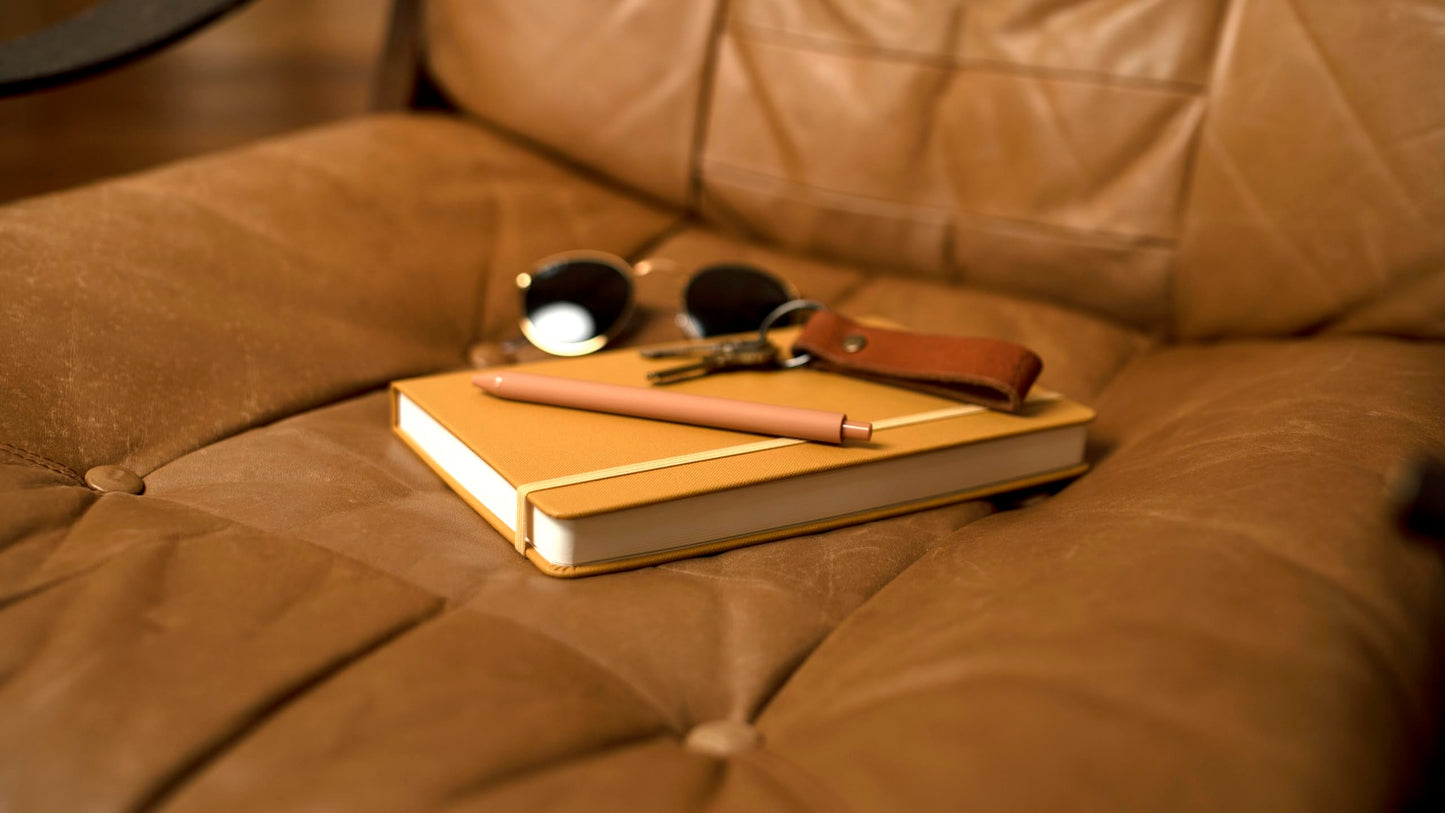 ANECDOTE. Lined Journal Notebook, 192 Pages, A5 size: 8.3" x 5.4", Thick 100 GSM Paper, Ruled, Hardcover. Journal for Women and Men, Perfect Notebook for School, Work and Travel (Mustard)