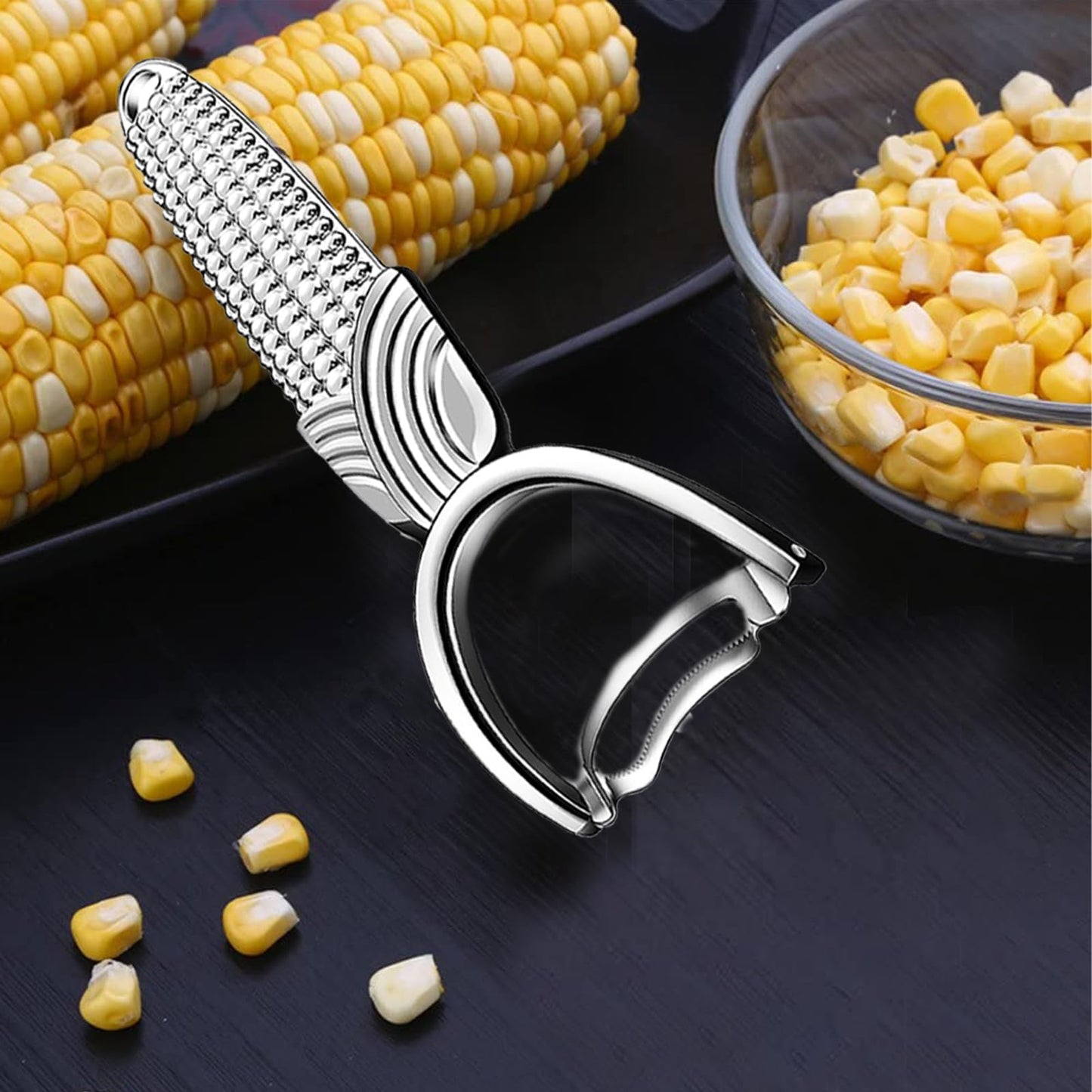 2 Packs Corn Vegetable Peelers for Kitchen,Durable Non-slip Handle Corn Cob Stripper Tool,Dishwasher Safe Kitchen Gadgets,Stainless Steel Sharp Peelers for Veggie,Fruit,Potato,Julienne,Carrot, Apple