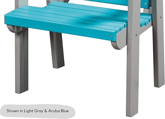 DutchCrafters Modern Horizontal Slat High Back Poly Outdoor Patio Chair (Black & Blue)