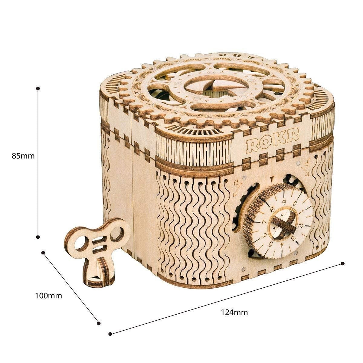 ROKR 3D Wooden Puzzle Mechanical Treasure Box Model DIY Brain Teaser Projects for Adult Age 14+ Birthday Gift Educational Toys Wooden Puzzles for Adults