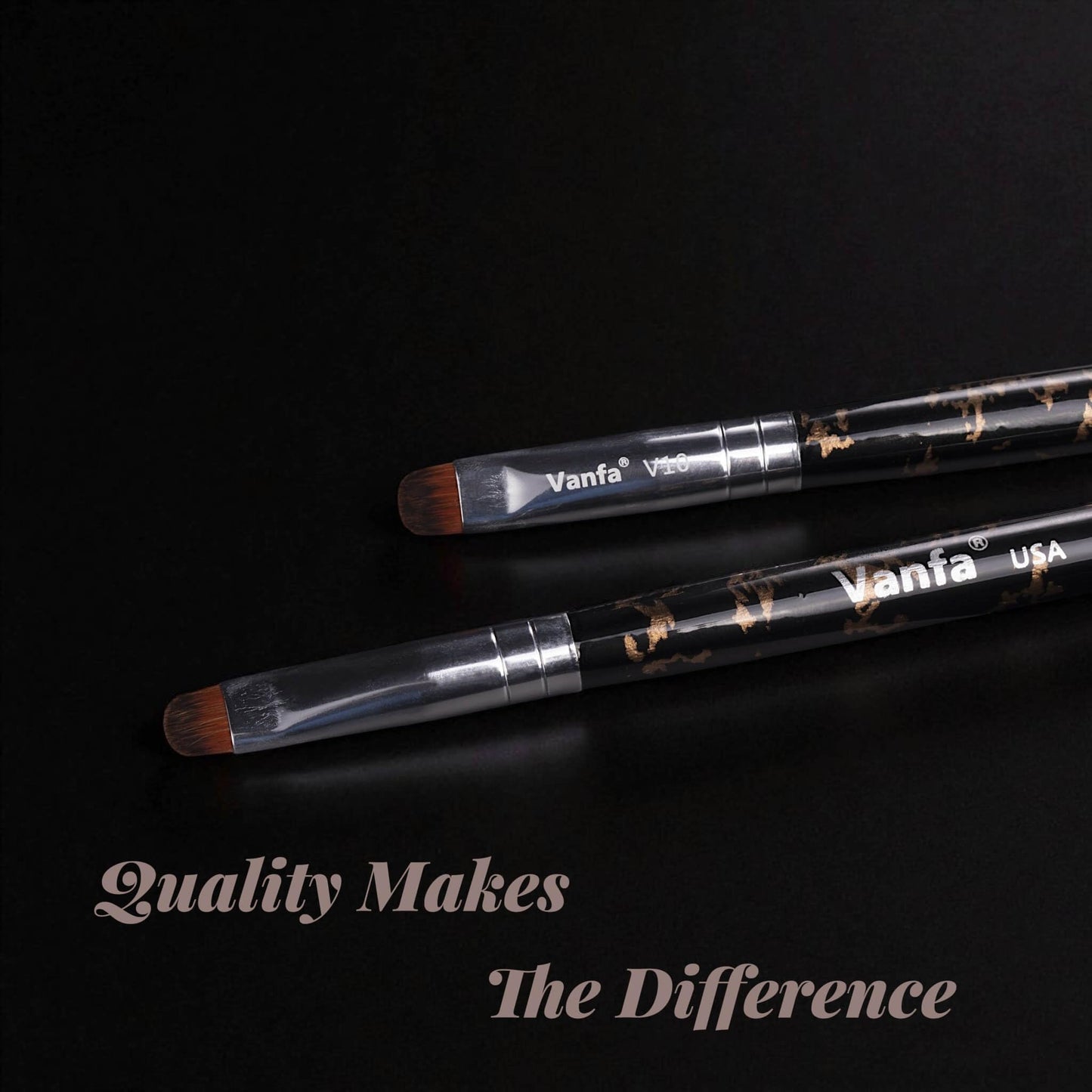 Vanfa French Brush for Nails, Clean up brush for Gel Nail Polish (V10 - Pack of 2)