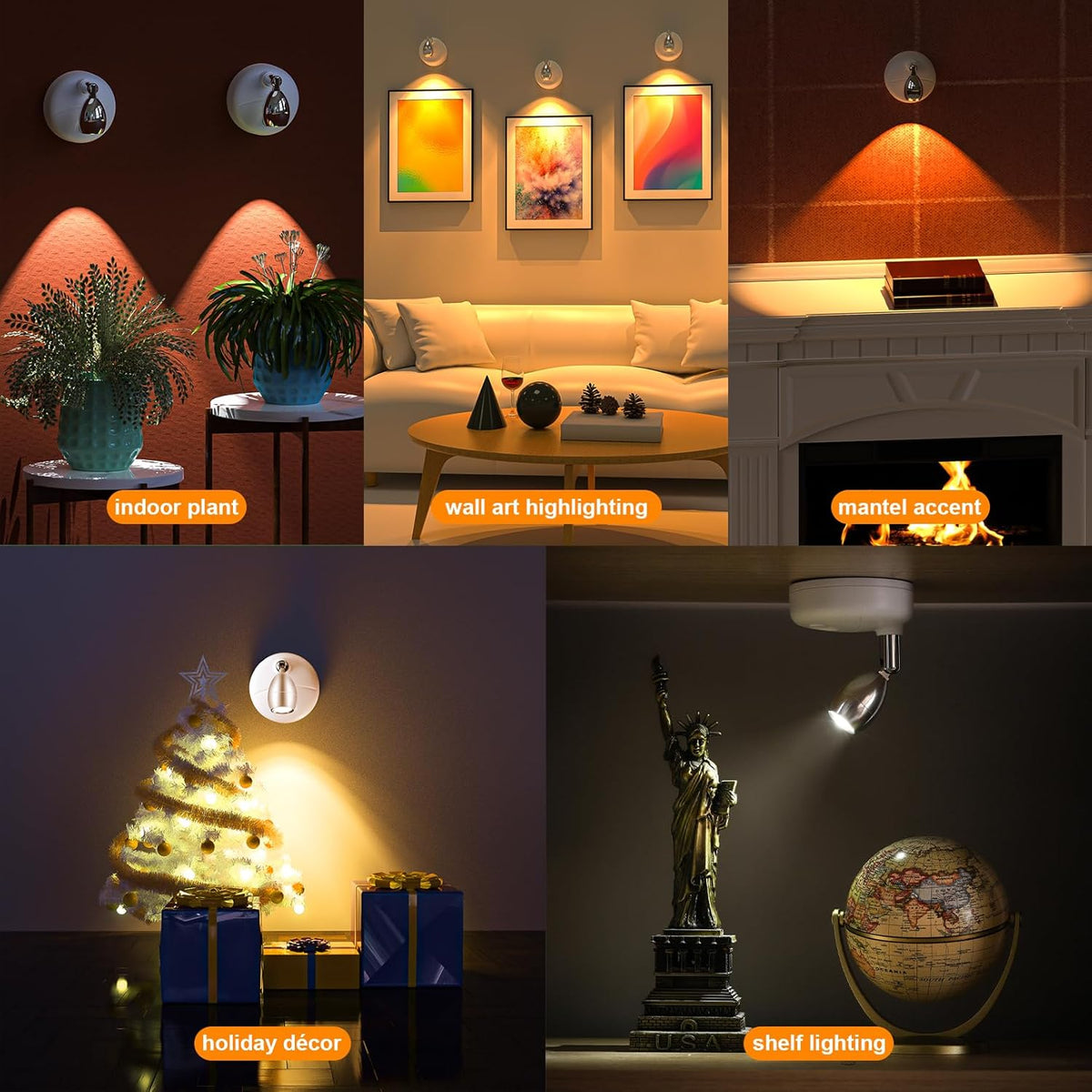 Battery Operated Spotlight Indoor with Remote Warm/Neutral/Cool White 3-Mode Mini Accent Display Light with Dimmer and Timer for Artwork, Picture, Action Figure