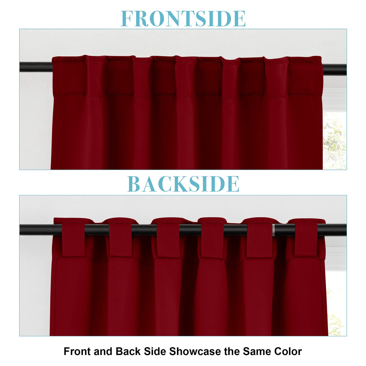 Blackout Curtains 80 inches Long for Bedroom Living Dining Room (2 Count)