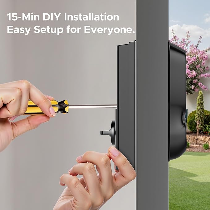 Smart Lock with Camera & Doorbell, 3-in-1 Smart Deadbolt for Front Door, Fingerprint Keyless Entry Door Lock with Live View, Video Smart Lock Built-in Wi-Fi, Auto Lock, Siri Unlock, IP66 Waterproof