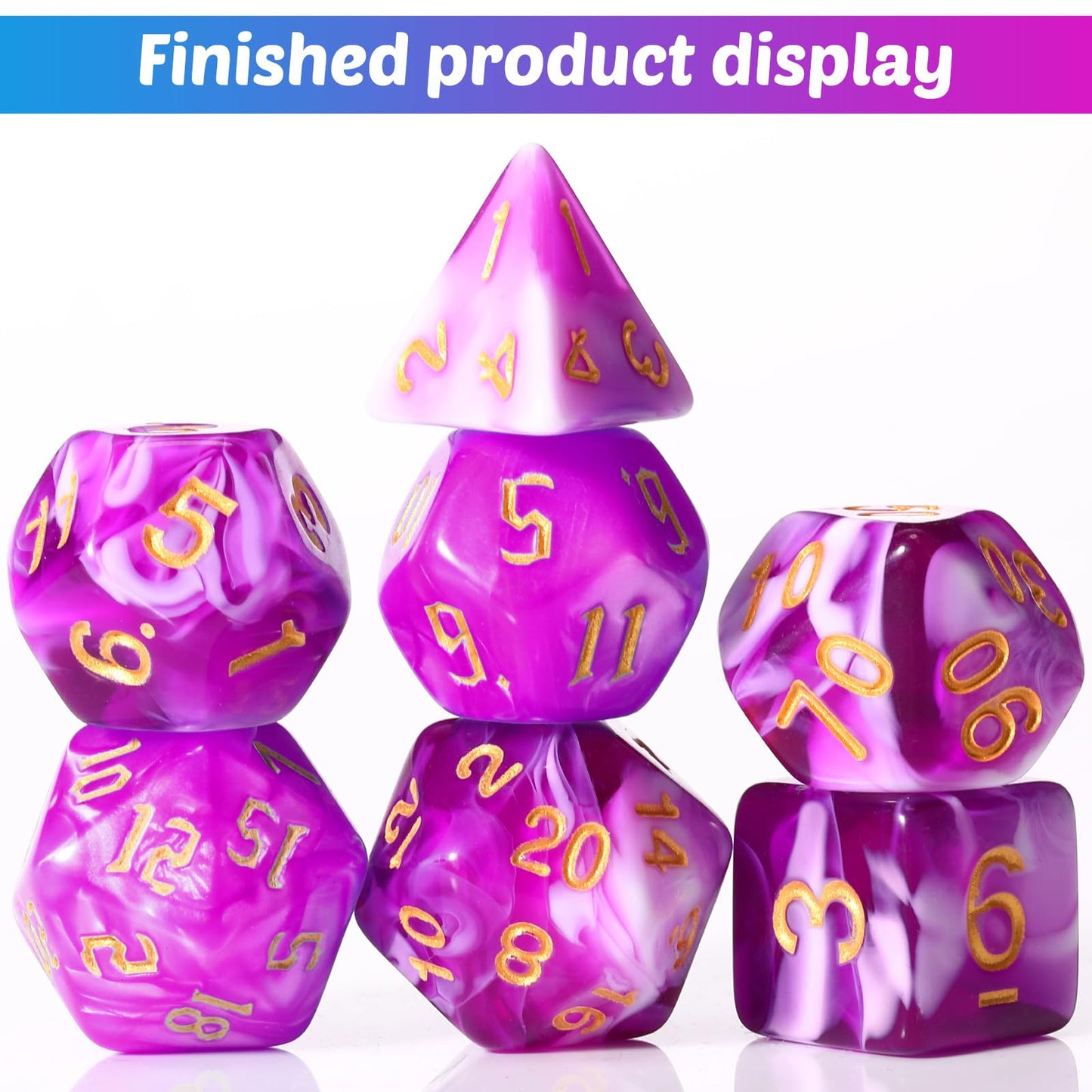 WILLBOND 8 Pcs Dice Resin Molds Silicone for Epoxy Resin Casting with 7 Standard Stereoscopic Cavities, Food Grade Silicone Molds for DIY Dices Making, Table Board Game