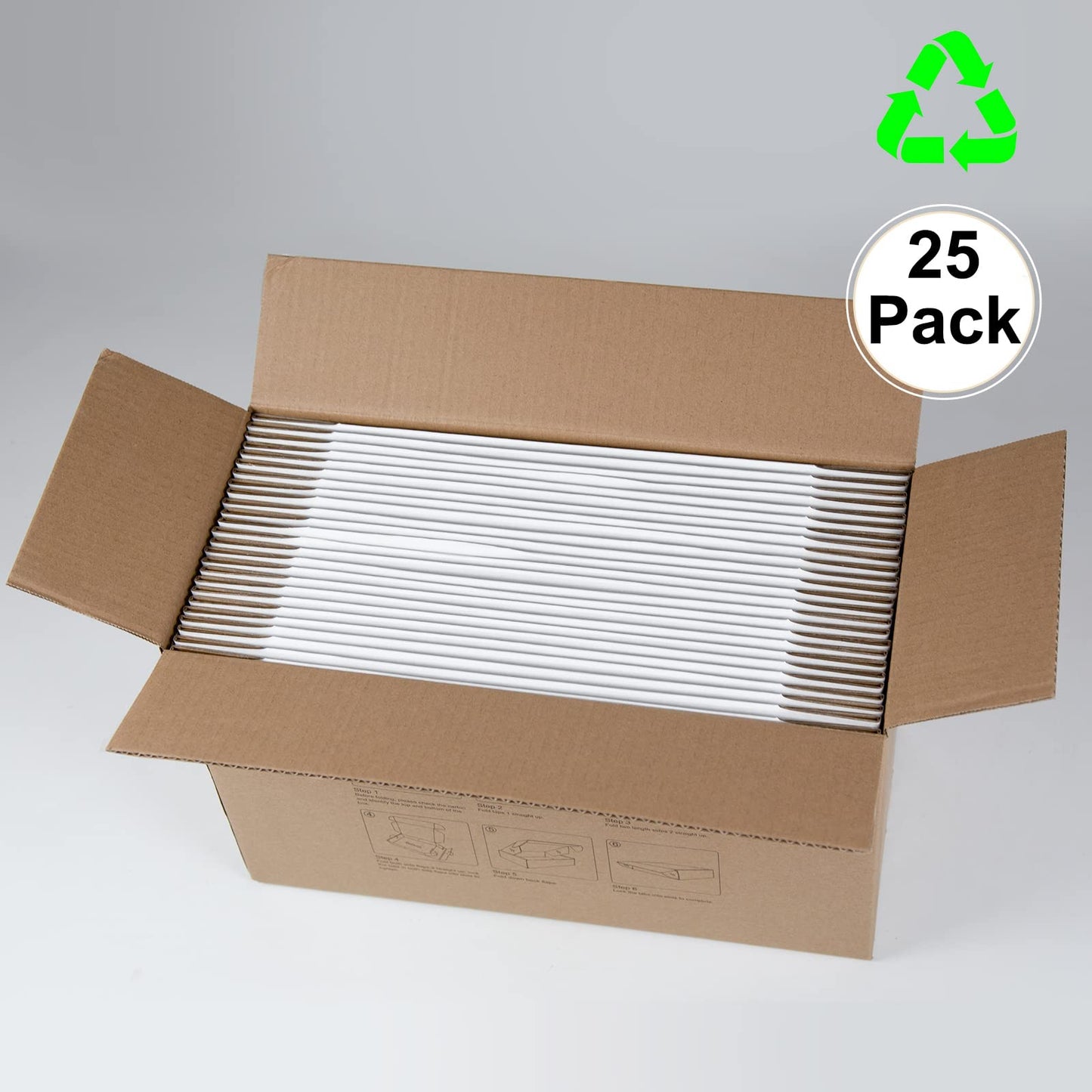 Sodissa 11x8x2 Inches Shipping Boxes Pack of 25, White Corrugated Cardboard Boxes for Small Bussiness