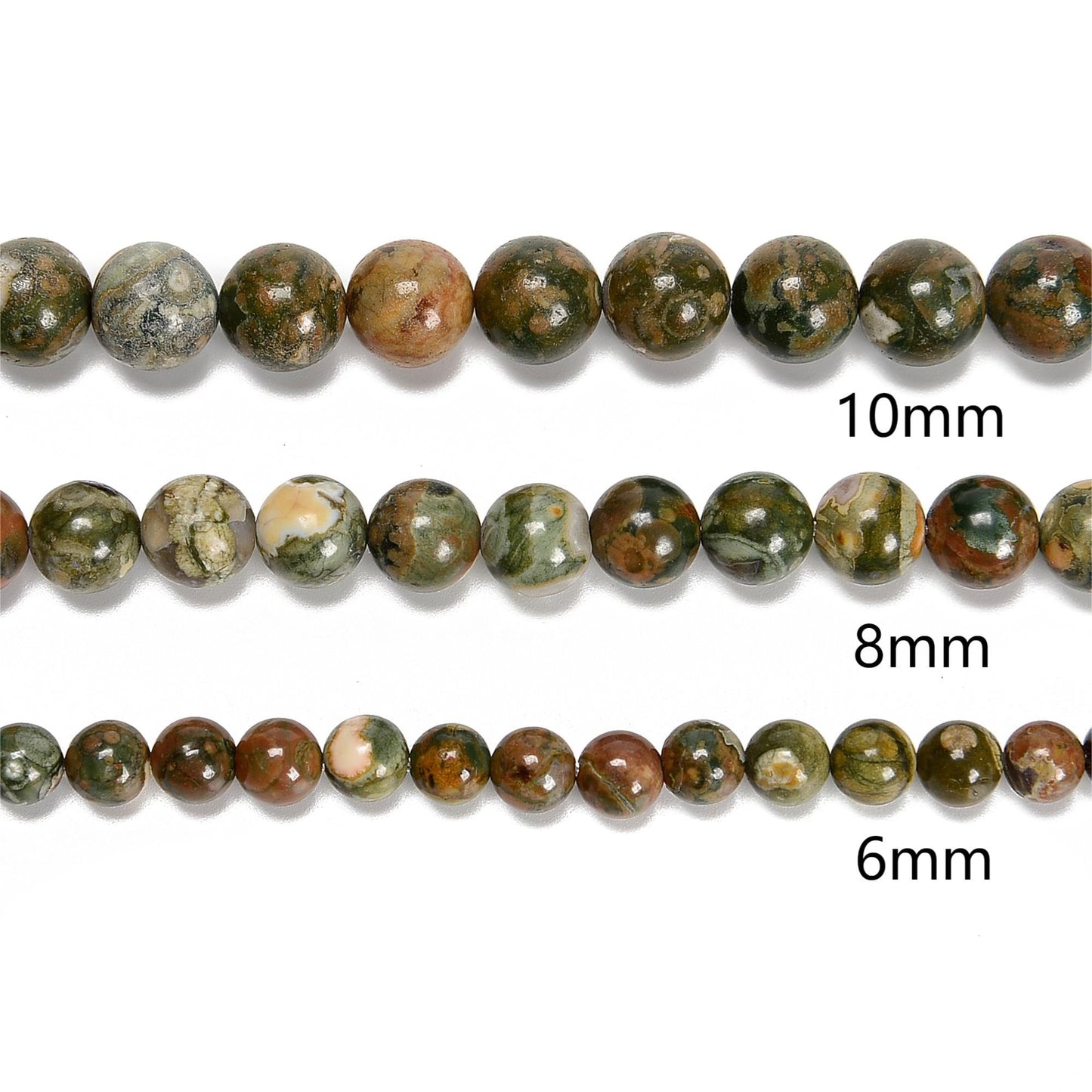 65Pcs 6mm Birdeye Rhyolite Natural Round Loose Real Stone Beads Gemstone Genuine for DIY Hand Made Craft Jewelry Bracelet Earring Necklace String Making Energy Healing Power