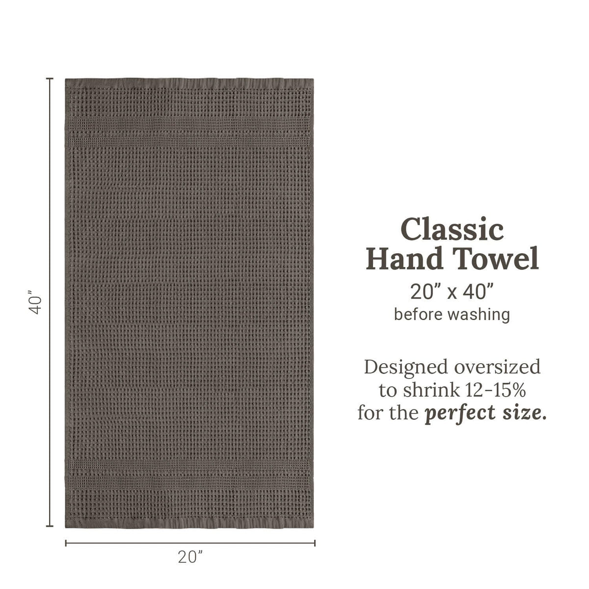 Waffle Hand Towels for Bathroom Quick Dry Towel Super Absorbent Thin 100% Cotton Lint Free (2 Count)