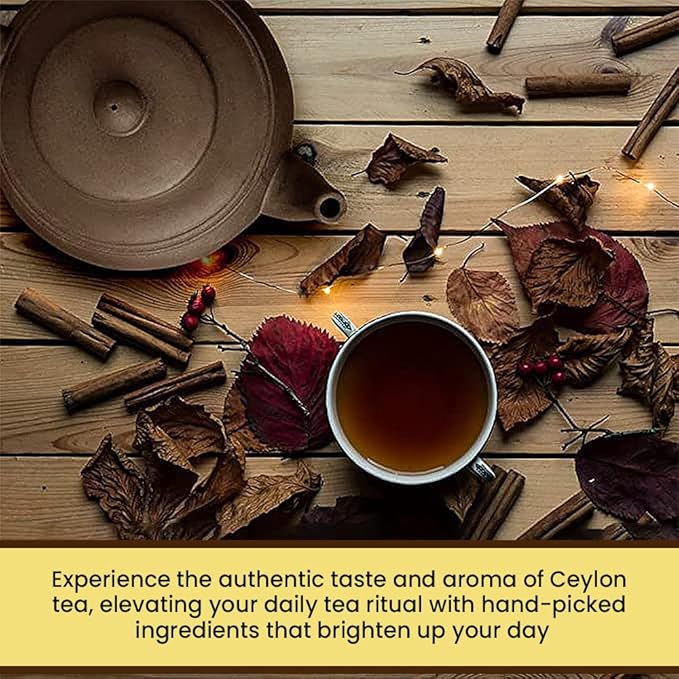 Tea4U Flavored Black Ceylon TeaBags (Cinnamon) - Ideal Quality from Sri Lanka's Finest Leaves and Expertly Blended - 25 Count