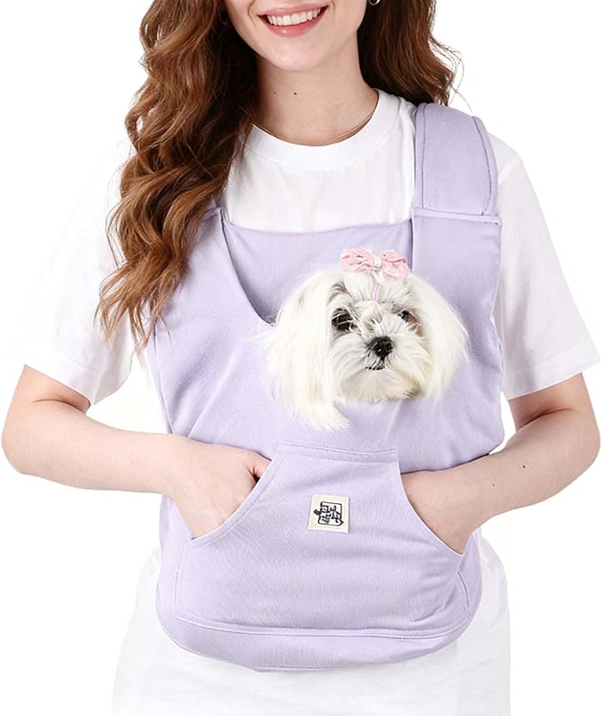 FLAdorepet Small Dog Front Carrier Sling Bag Pet Chest Backpack,Grey