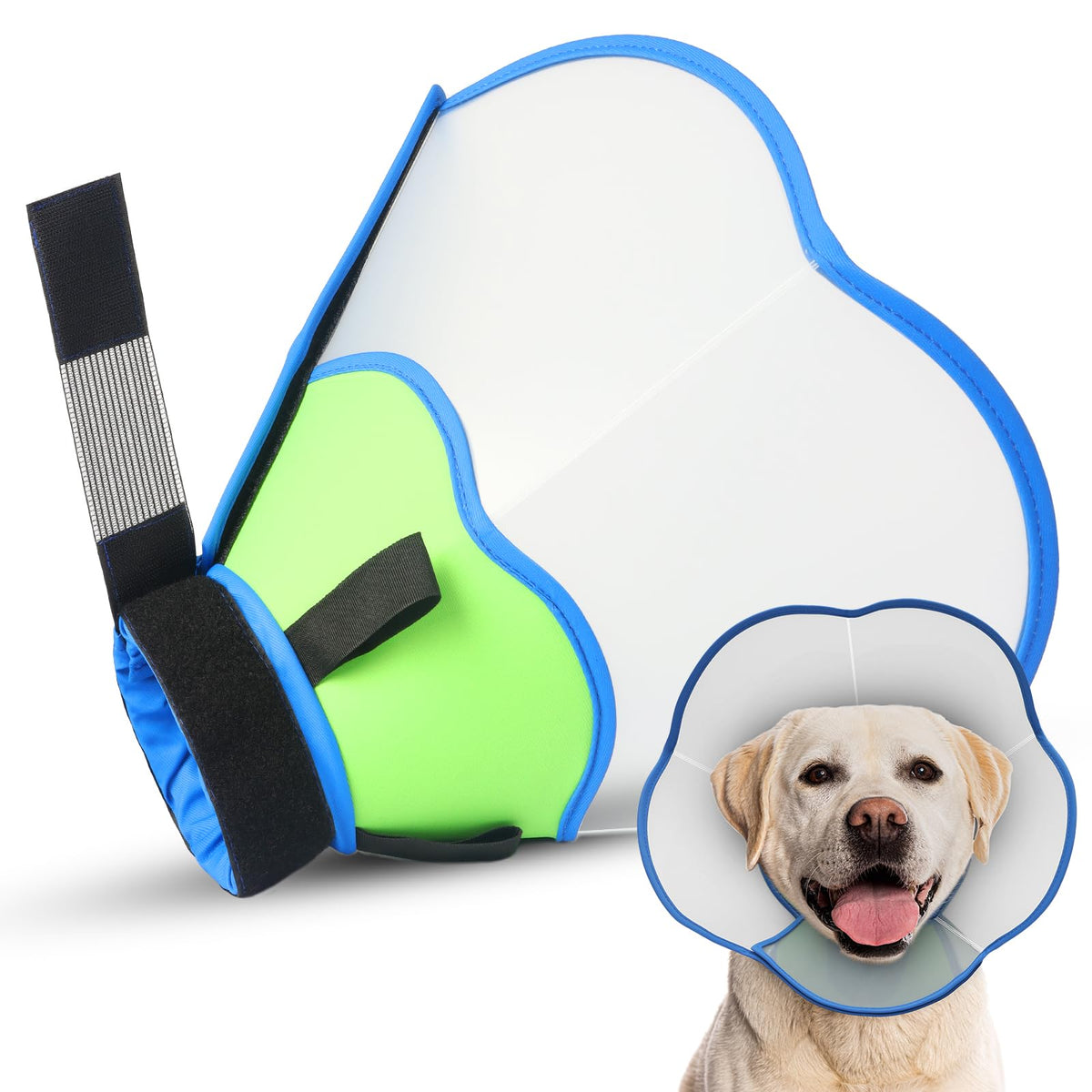 Hard & Heavy Plastic Dog Cone Collar Alternative for Medium Dogs (French Bulldog Dachshund),Pet Neck Head Protective Cone Anti-Lick, Adjustable Elizabethan Recovery Collar Cone of Shame for Healing