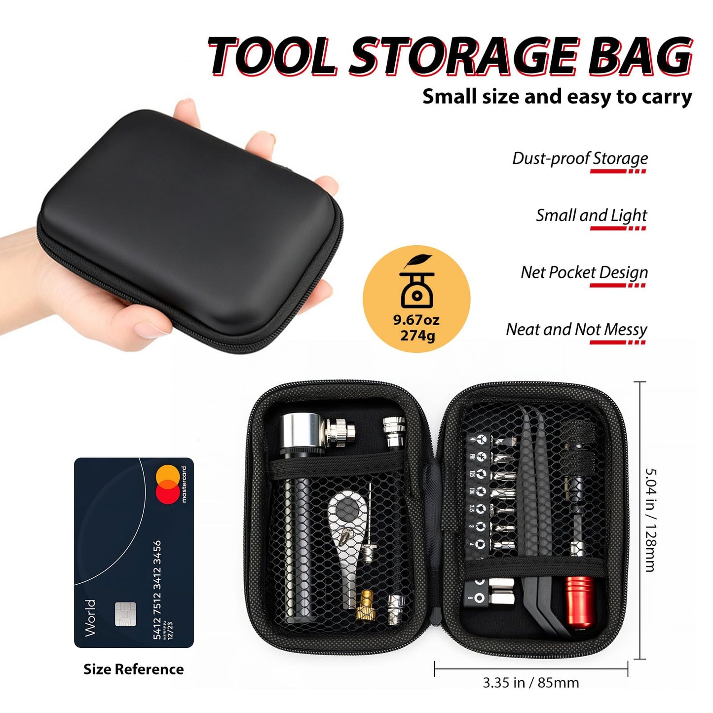 WINFAVO Bike Repair Tool Kit with 10 Magnetic Bits - Alloy Multitool for Bicycle, MTB, Road Cycling - Portable Multifunction Tool Set in One Safety Kit