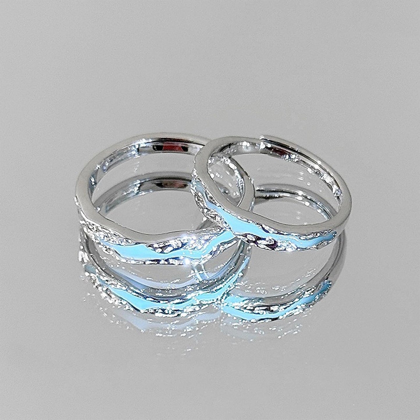 DIOWUS Lymphatic Magtherapy Luminous Ring For Men Women, Titanium Ion Therapy Acupuncture Unclog Bloodstream Lymph Nodes Light Up Hope Adjustable Finger Ring Jewelry Gift For Couple (for Men)