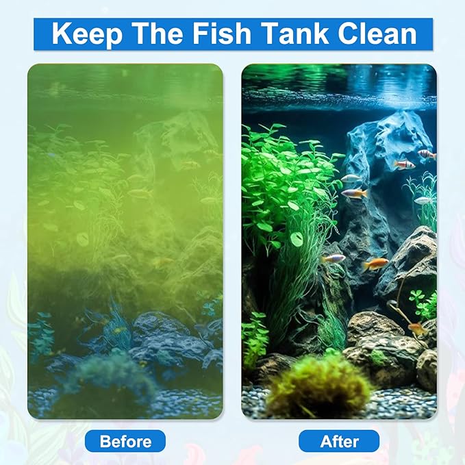Lanswood Fish Tank Cleaner, Aquarium Cleaning Tools Set of 3 Pieces, Include Algae Scraper for Glass Aquariums Fish Net for Fish Tank Aquarium Brush Suitable for Saltwater and Freshwater Aquarium
