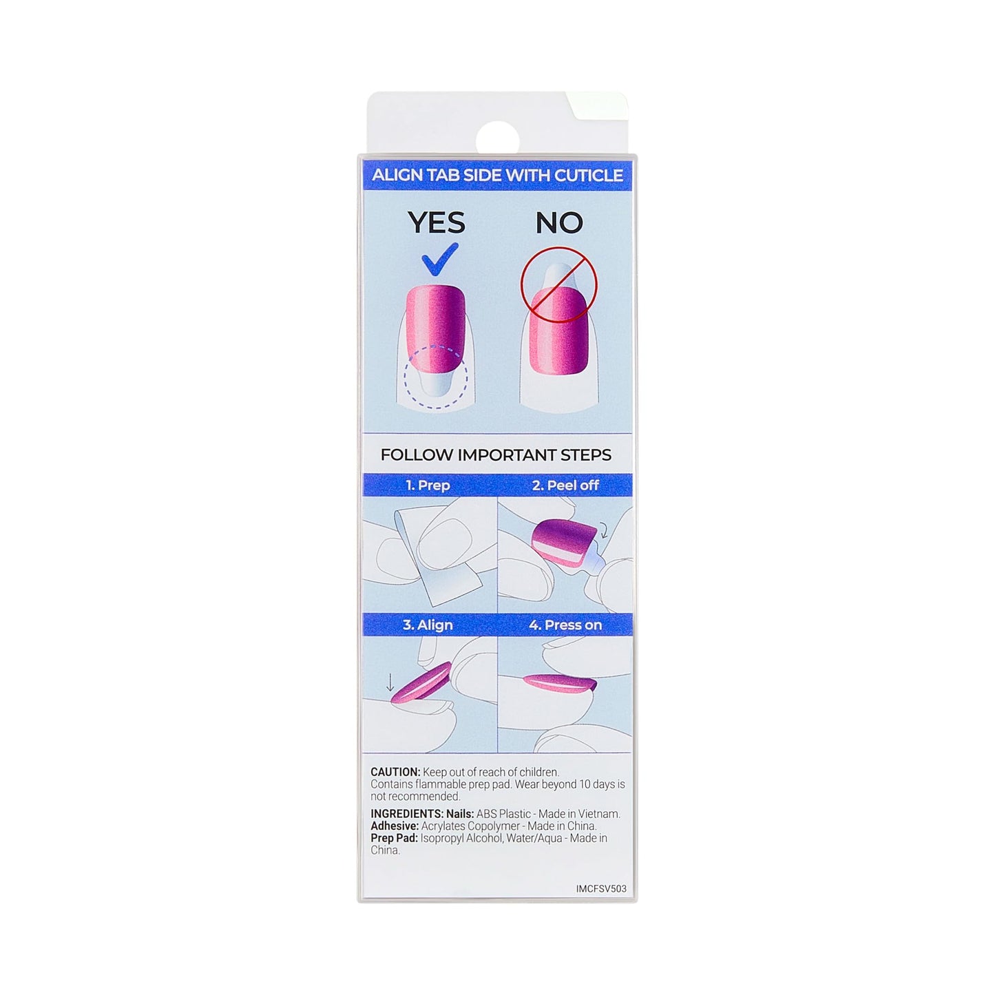 Kiss Impress No Glue Mani Press On Nails, ColorFX, 'Boundless', Pink, Short Size, Oval Shape, Includes 30 Nails, Prep Pad, Instructions Sheet, 1 Manicure Stick, 1 Mini File