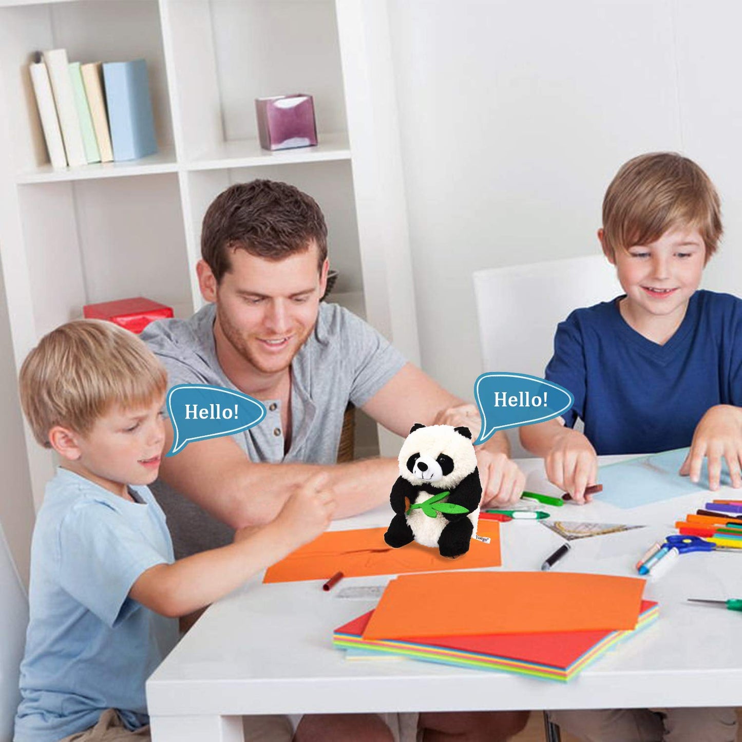 YOEGO Talking Toy, Plush Panda Cute Sound Effects with Repeats Your Said Voice, Best Buddy for Kids Gift