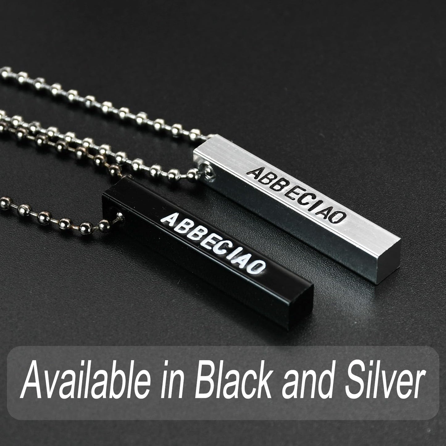 ABBECIAO 12PCS Black Anodized Aluminum 3D Rectangle Metal Stamping Blanks - 1 1/2" x 1/4" Solid Bar Pendants for Keychain Making