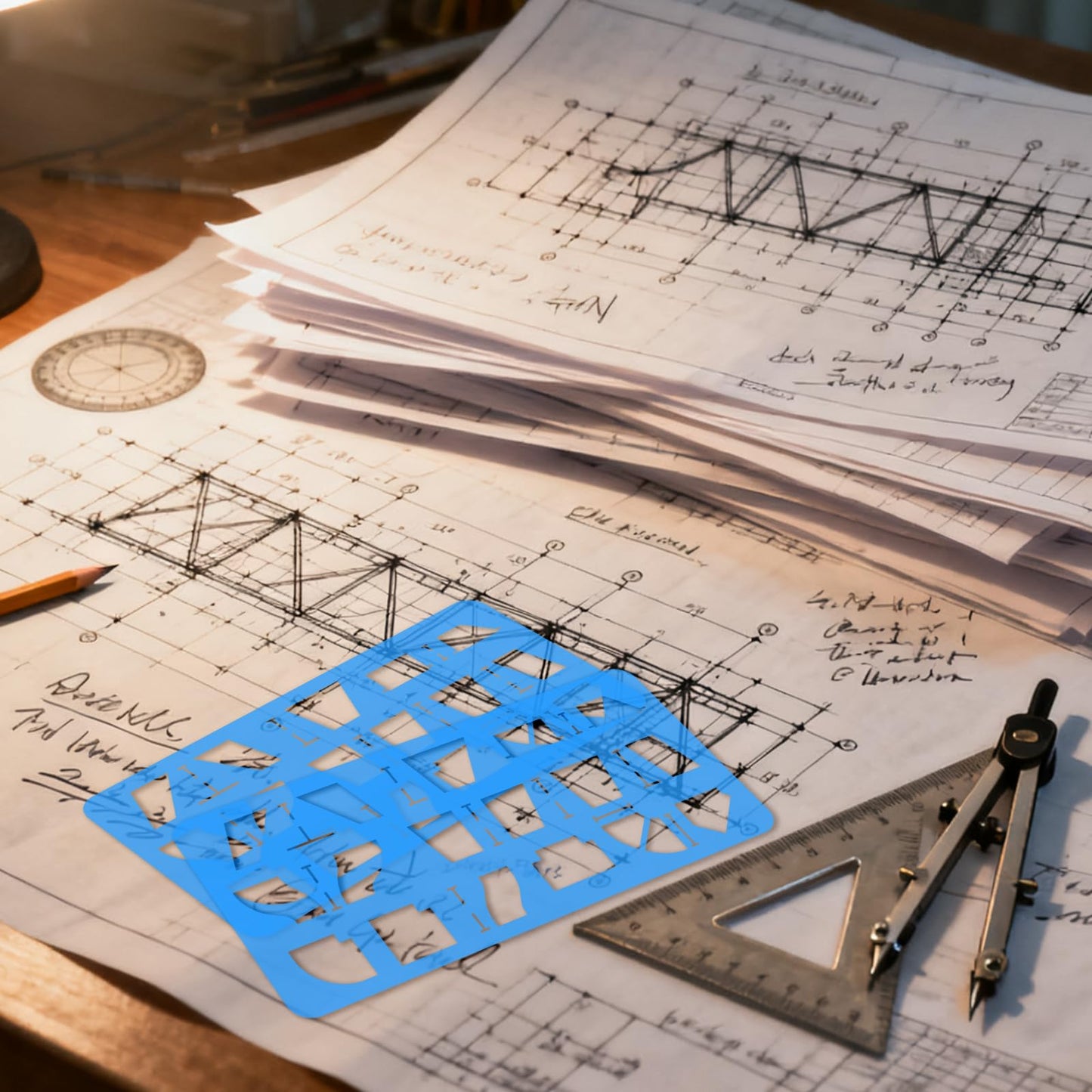 2 Pack Metal Duct Fitting Template Reusable Templates for Drawing Duct Fittings, Drafting Stencils Serve as a Standardized Drawing Guide