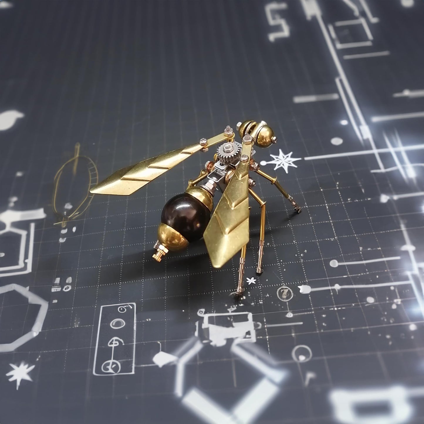 3D Metal Insect Hornet Model Kit, Steampunk Bug Mechanical 3D Puzzle Assembly,DIY Pprojects Metal Building Hobby Kits,Making Kit Arts and Crafts Cool for Birthday(Hornet)