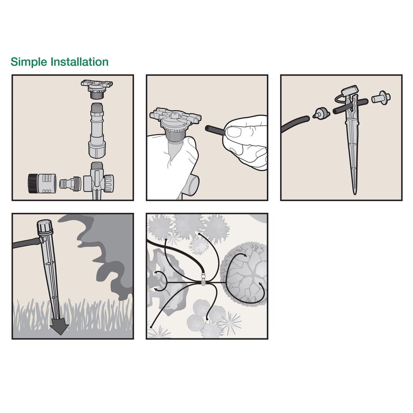 Rain Bird SWDMSPKIT Drip Irrigation Spot Watering Manifold on a Spike Kit, Bubblers and Emitters