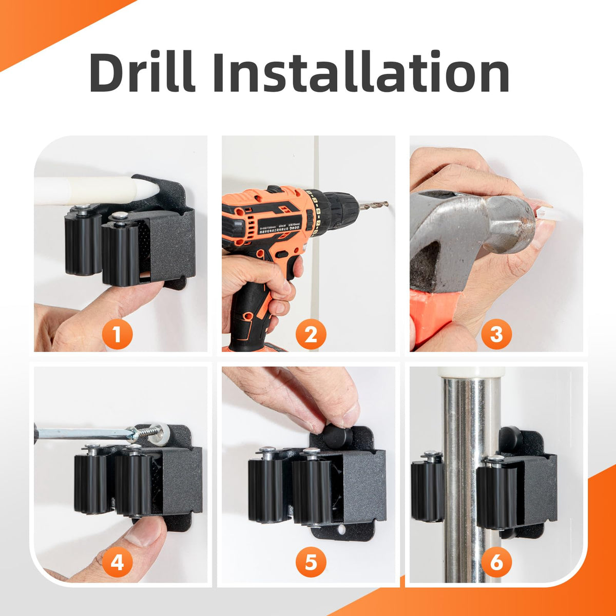 12 PCS Broom Holder Wall Mount