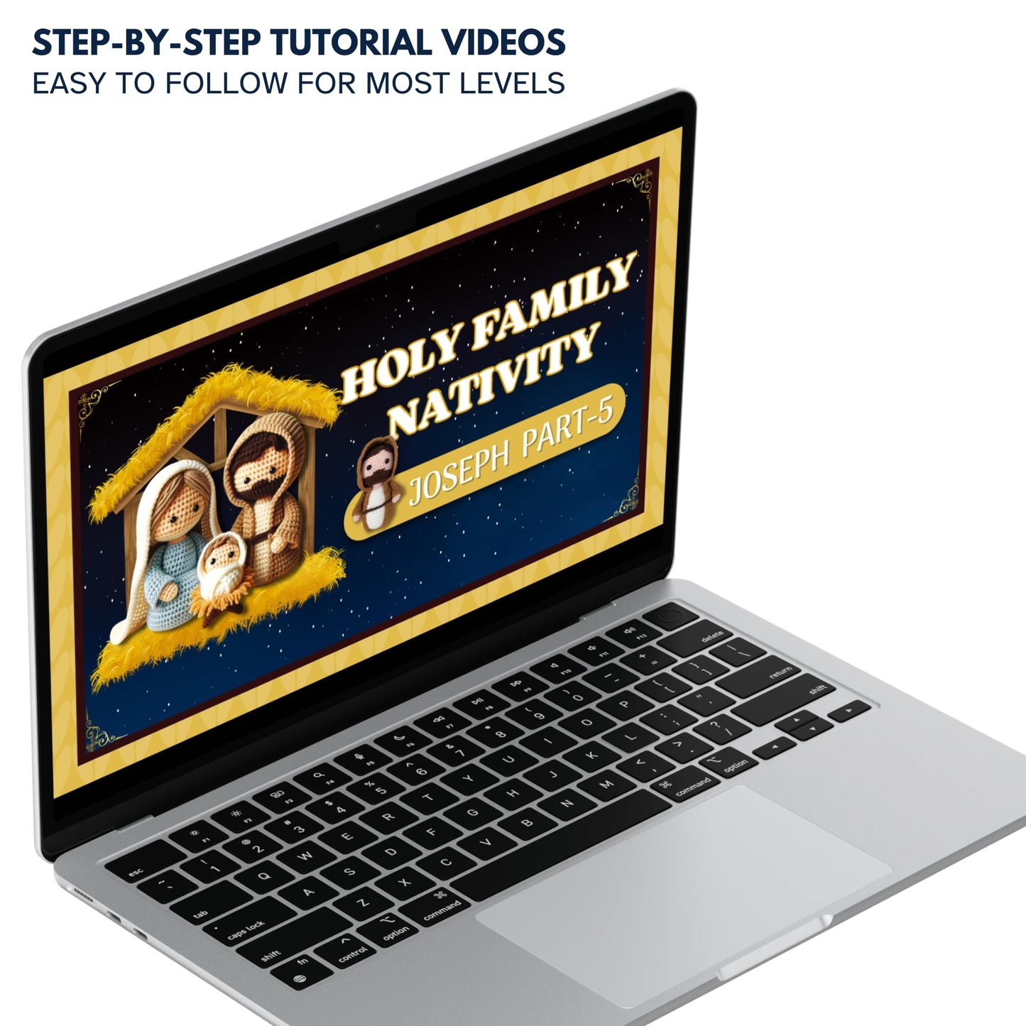 Mad Mags Holy Family Nativity Crochet Kit, Starter Kit with Step-by-Step Video Tutorials, DIY Knitting Supplies, Everything Included