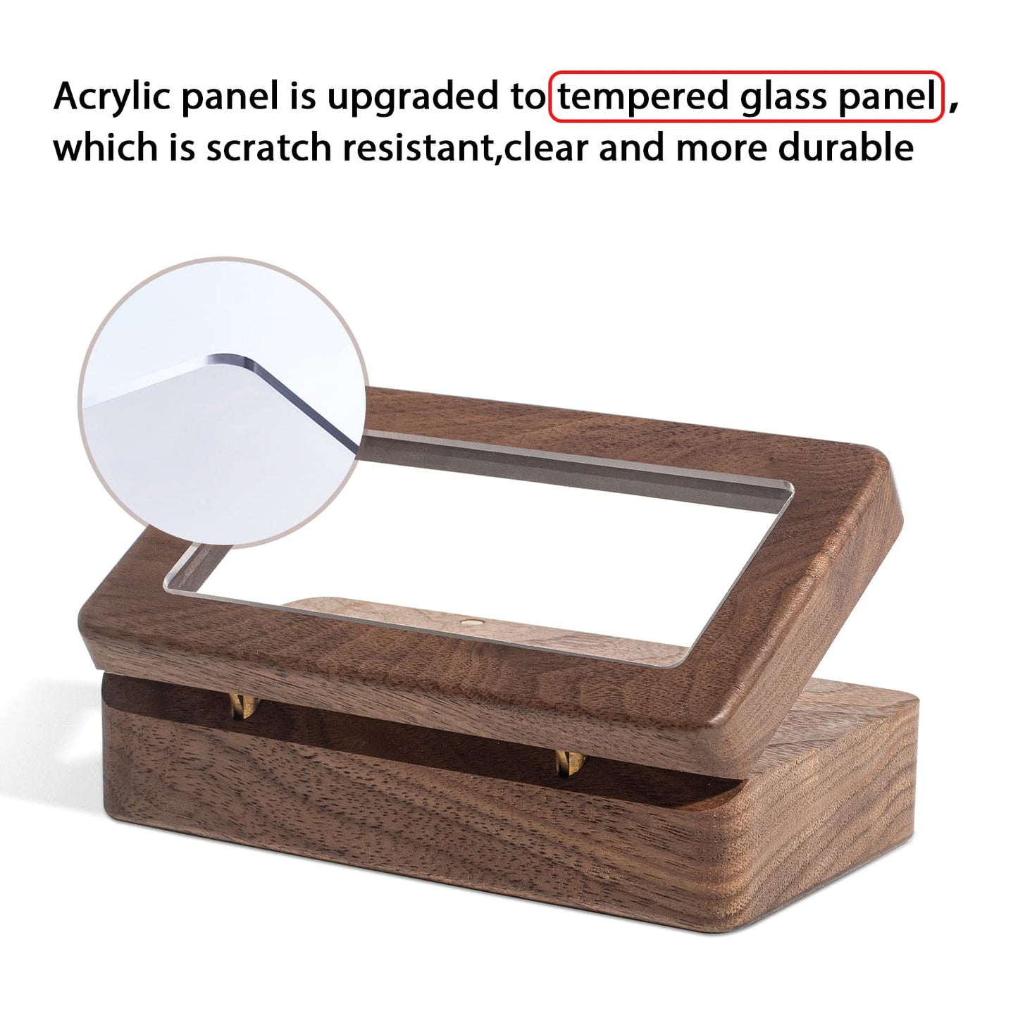 Wislist Double Ring Box for Wedding Ceremony, Walnut Wooden Heart-shaped Ring case for Wedding and Engagement (Walnut)
