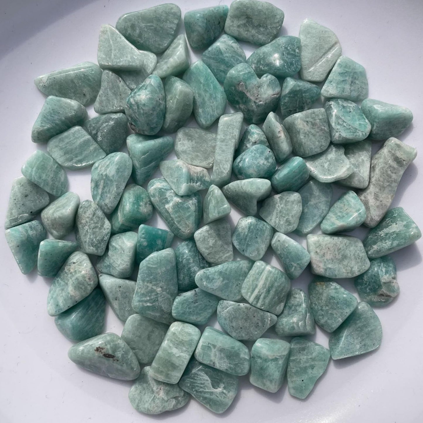gemshan Amazonite Chip shealing stone 2lb/910g Healing Crystal Chips 7mm-9mm for Aquarium Vase Plant Decoration Jewelry DIY