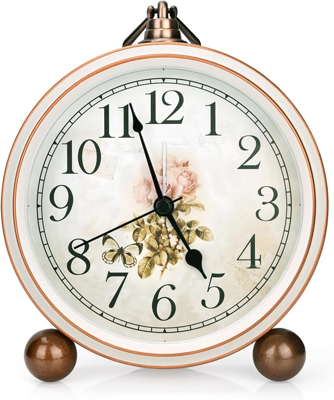 Maxspace Classic Vintage Clock - Elegant and Decorative Analog Clocks,Silent Non-Ticking Clock with Distressed Metal Frame for Office, Living Room or Bedroom