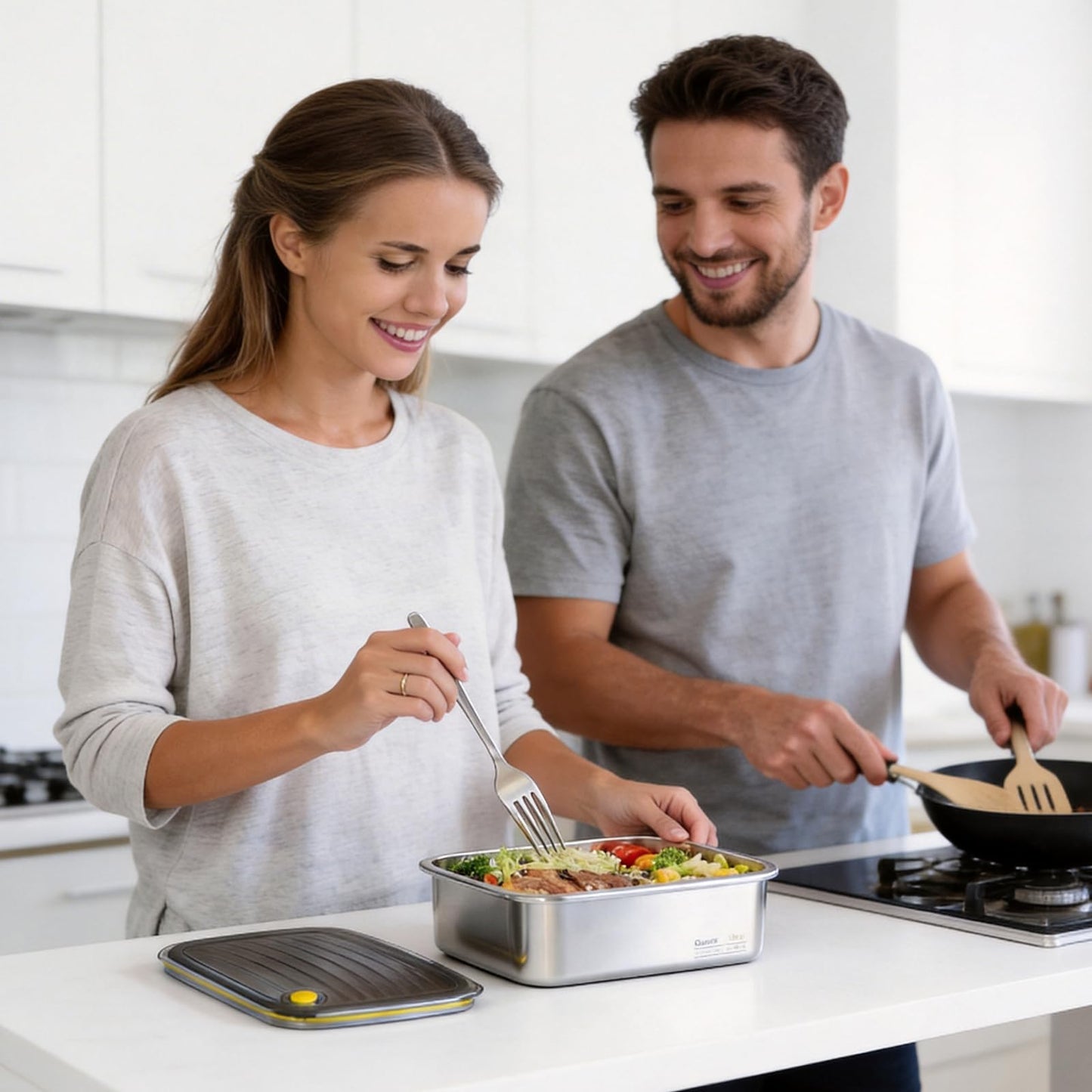 Drafin 1.5L 304 Stainless Steel Inner Container for Electric Lunch Box, Removable Replacement Tray, Easy to Clean, Eco Friendly and Dishwasher Safe