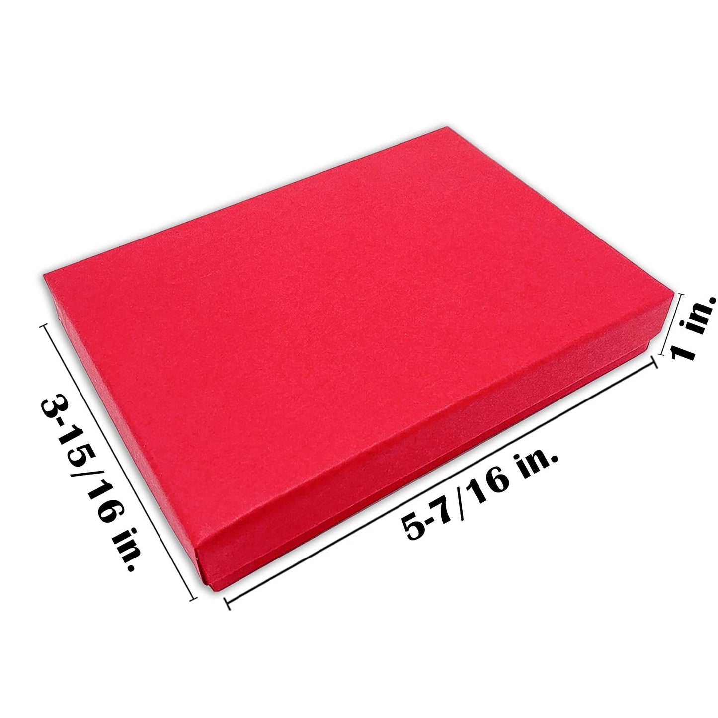 TheDisplayGuys - 25-Pack #53 Cotton Filled Cardboard Paper Jewelry Boxes Gift Case - Matte Red (5.4" x 3.9" x 1.0") - for Shipping or Storage