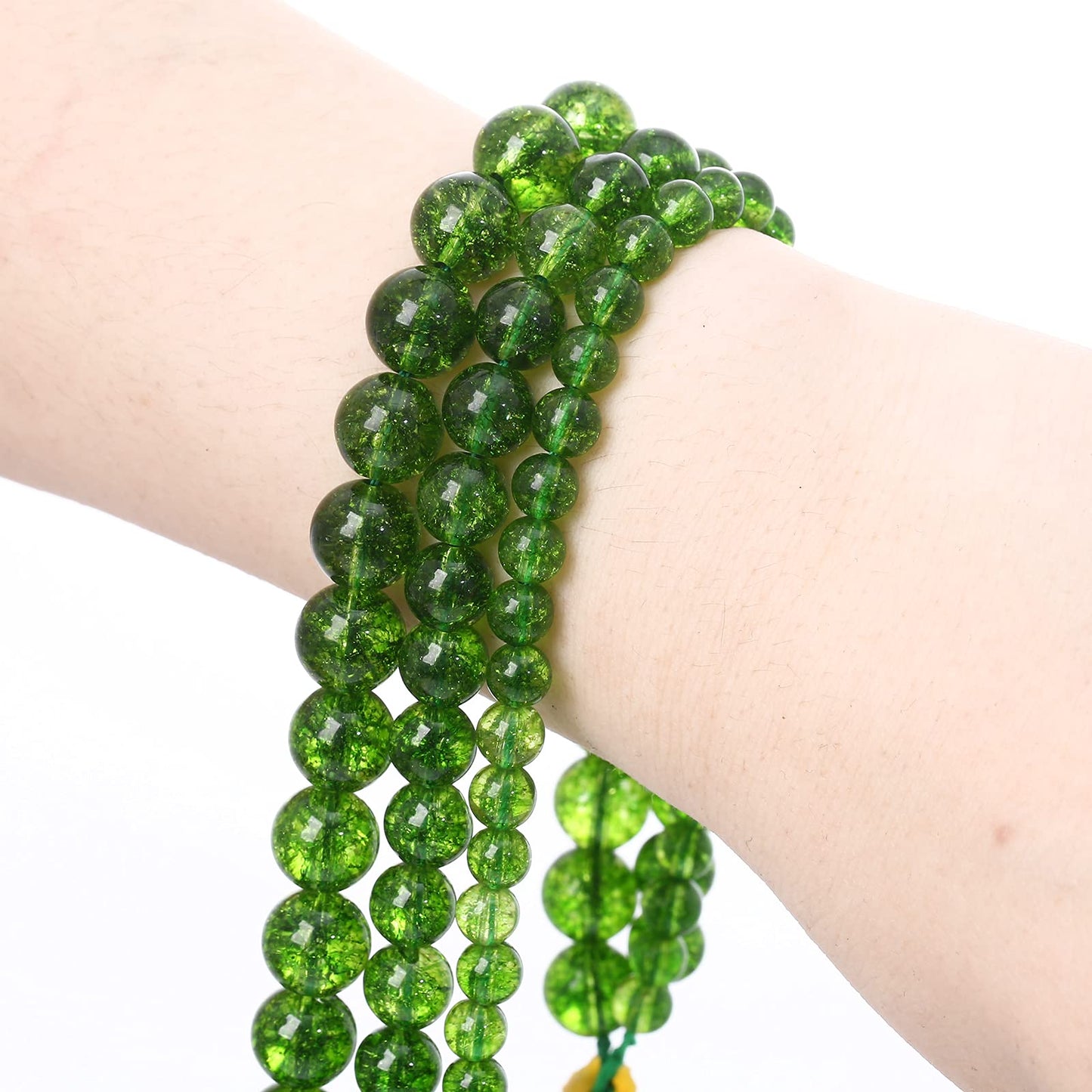 45PCS 8MM GreenCrystal Quartz Gem Energy Crystal Healing Jewelry Making Natural Stone Beads DIY (Green Crystal, 8MM)