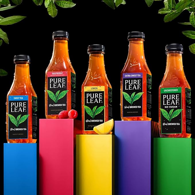 Pure Leaf Iced Tea, Peach, Real Brewed Tea, 18.5 Fl Oz Bottles (Pack of 12)