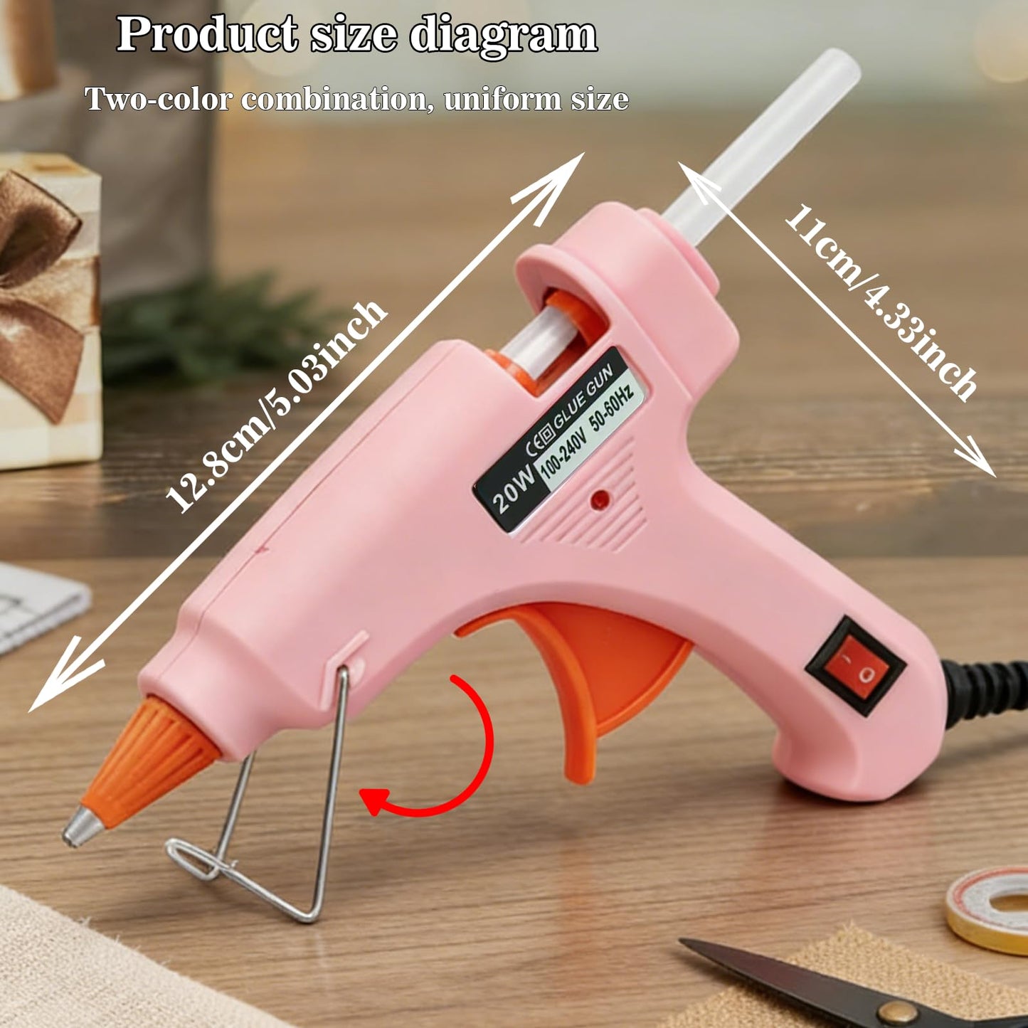 6 Pack Mini Hot Glue Gun Set (3 Pink + 3 Blue) with 30 Long Glue Sticks, 7 x 150mm Low Temp Glue Guns for Crafts, Classroom, DIY Projects & Quick Repairs, 20W