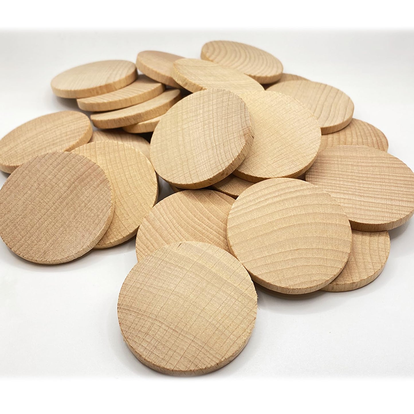 RMSPO 2inch Round Wood Coins,60 Pack Wood Circles Natural Wood Slices for Arts Supplies, Hand Crafts, DIY Projects