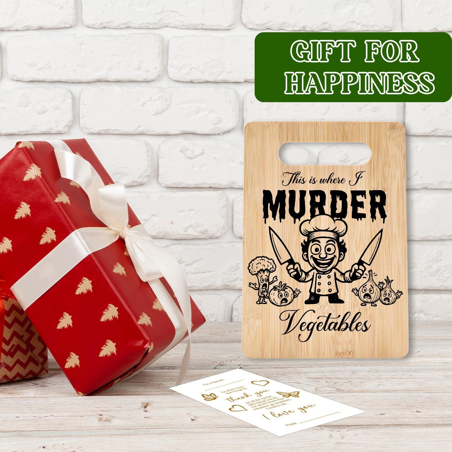 Funny Bamboo Cutting Board, This Is Where I Murder Vegetable Cutting Board, Housewarming Birthday Gifts for Family Friends, Chopping Boards for Kitchen Decor -020