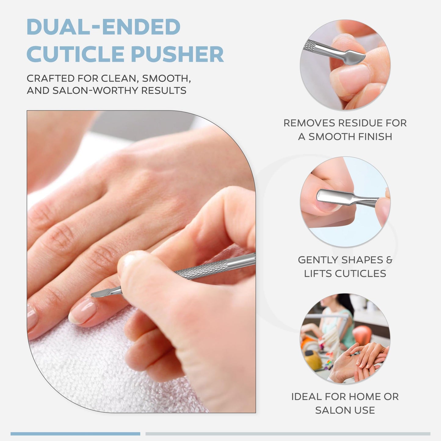Cuticle Nippers & Trimmer Manicure Clippers Dead Skin Remover - Professional Stainless Steel Cutters Beauty Tool with Nail Cleaner and Pusher