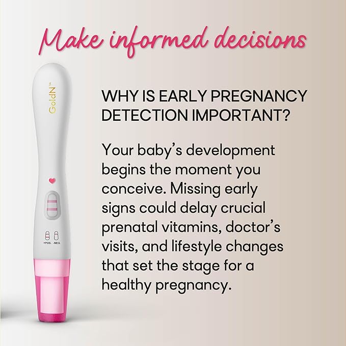 GoldN™ Easy to Use Pregnancy Test | Early Detection HCG Test for Women | Fast & Clear Results in Minutes | Midstream, Mess-Free Design | 2 Tests for Reliable Pregnancy Confirmation