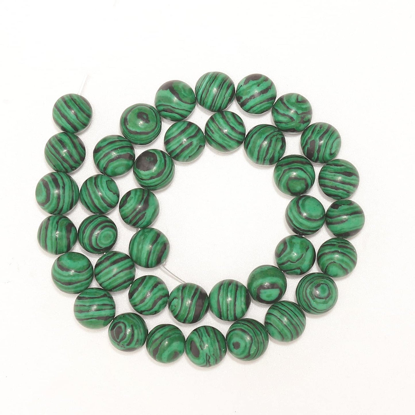 45pcs 8mm Malachite Loose Beads for Jewelry Making, Natural Semi Precious Beads Round Smooth Gemstone Spacer Beads Charms for Necklaces Bracelets