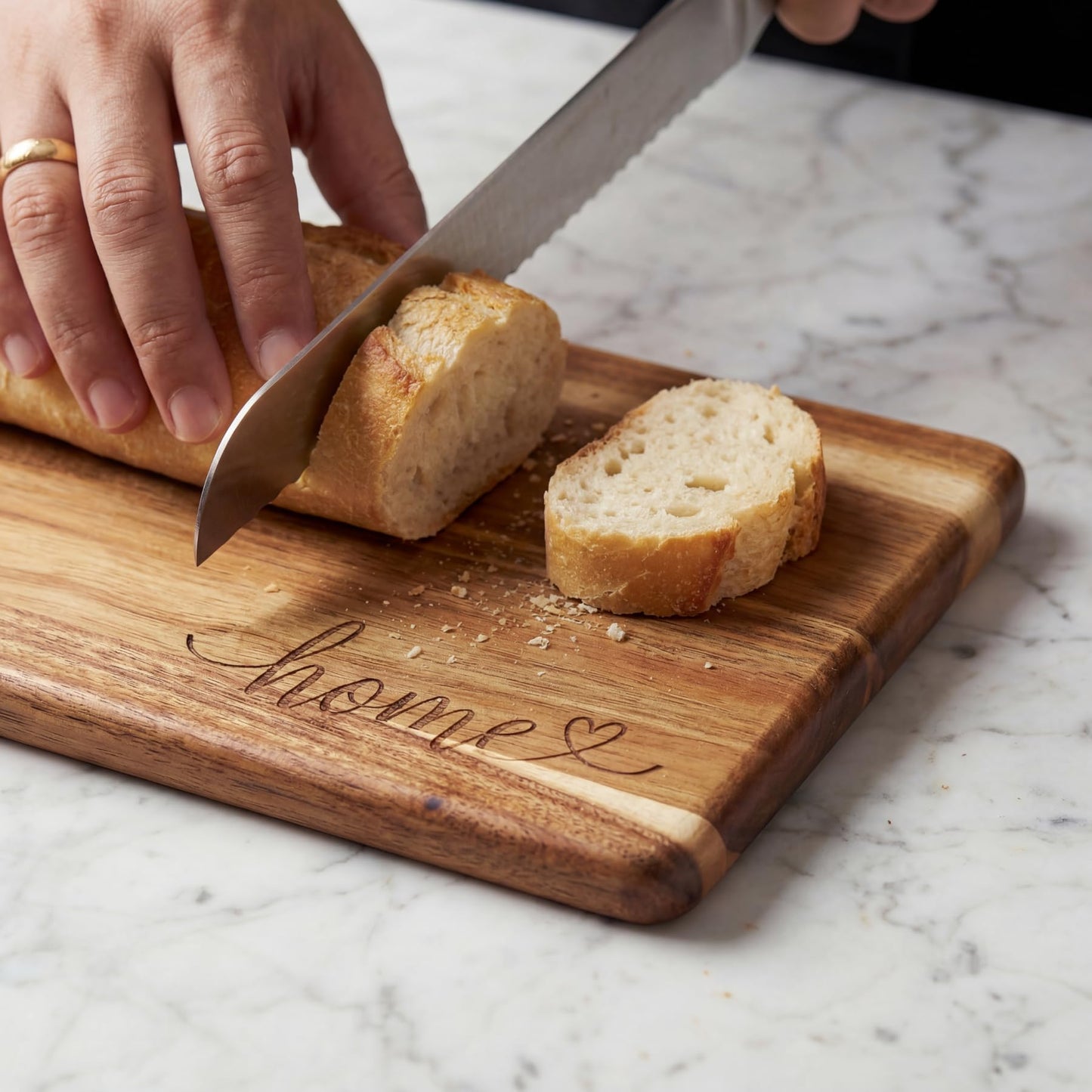 Solid Wood Cutting Board for Kitchen - Essential Housewarming Gift for New Home & Apartment, Practical New Home Gift Idea, Ideal Component for Housewarming Gift Baskets