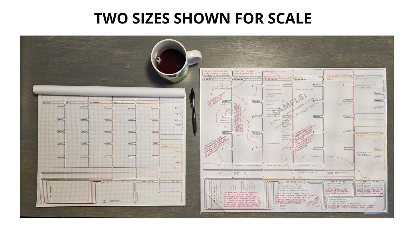 Ultimate Premium 2026 Weekly Day Desk Planner – 52-Page Undated Layout – Super Thick Bleed-Resistant Paper – Chipboard Backing – Top-Edge Glued - Made In USA (Blue, Purple, Orange, Green, Red, Light Blue, Yellow, Black, White, Gray, Medium)