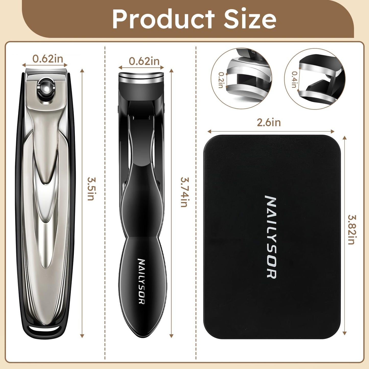 Nail Clippers Set of 2, Large Heavy Duty Fingernail Clippers with Catcher Long Handle, Angled Head Toe Nail Clippers for Thick Nails for Seniors, Sharp Wide Jaw Opening Toenail Clippers for Men Women