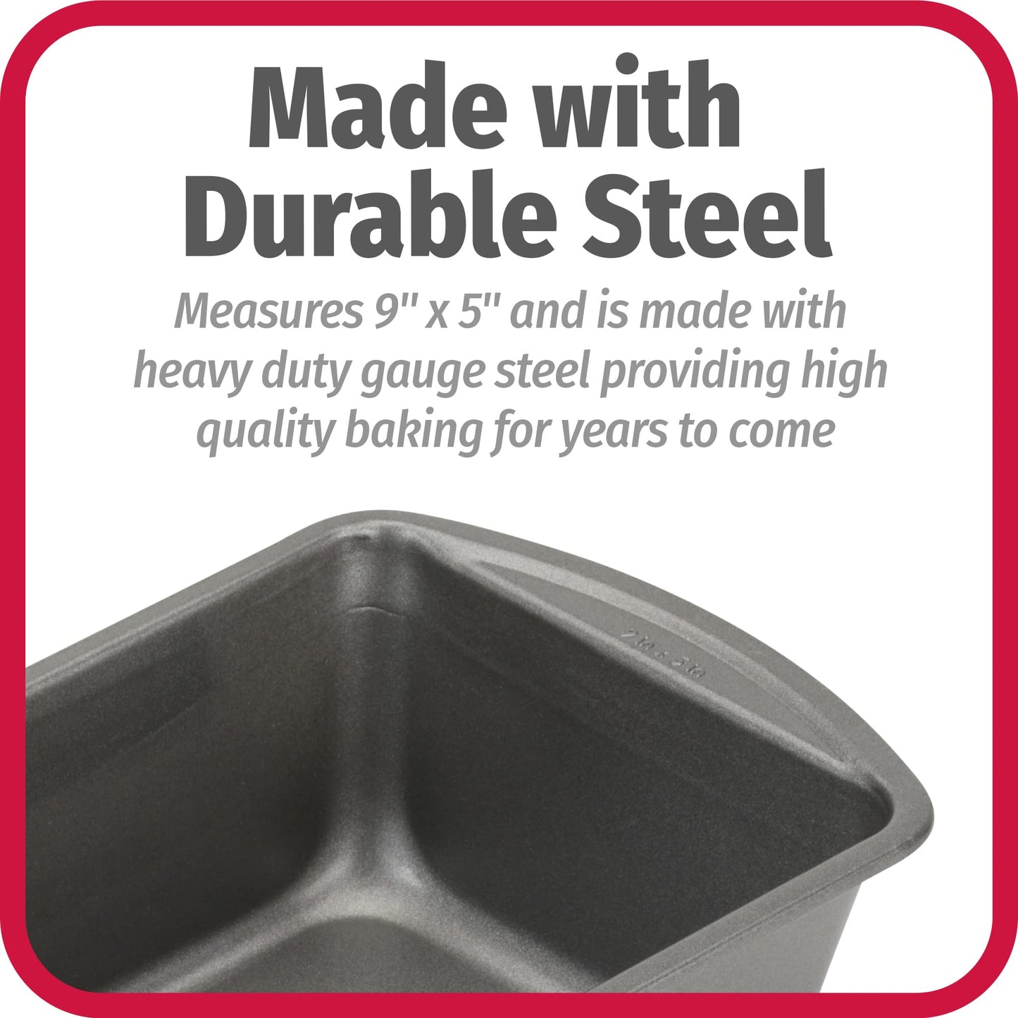 GoodCook Nonstick Loaf Pan Heavy-Duty Steel Bakeware with Easy-Clean Non-Stick Coating, Oven & Dishwasher Safe Pan, 9 x 5-Inch, Gray