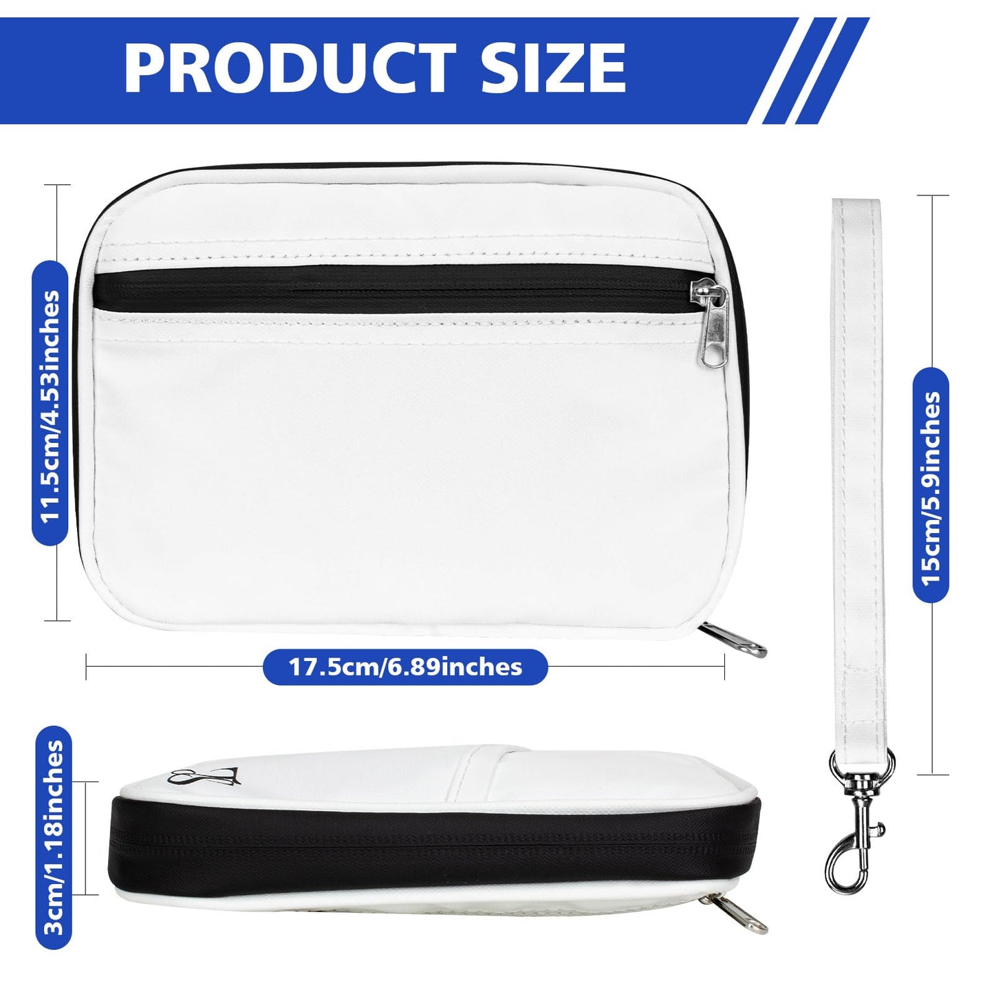 Passport Holder for Travel Women Men RFID Blocking Passport Wallet Waterproof Lightweight Document Organizer Pouch Bag Zipper Portable Case for Cards, ID, Money (White, 6.9"x4.5")