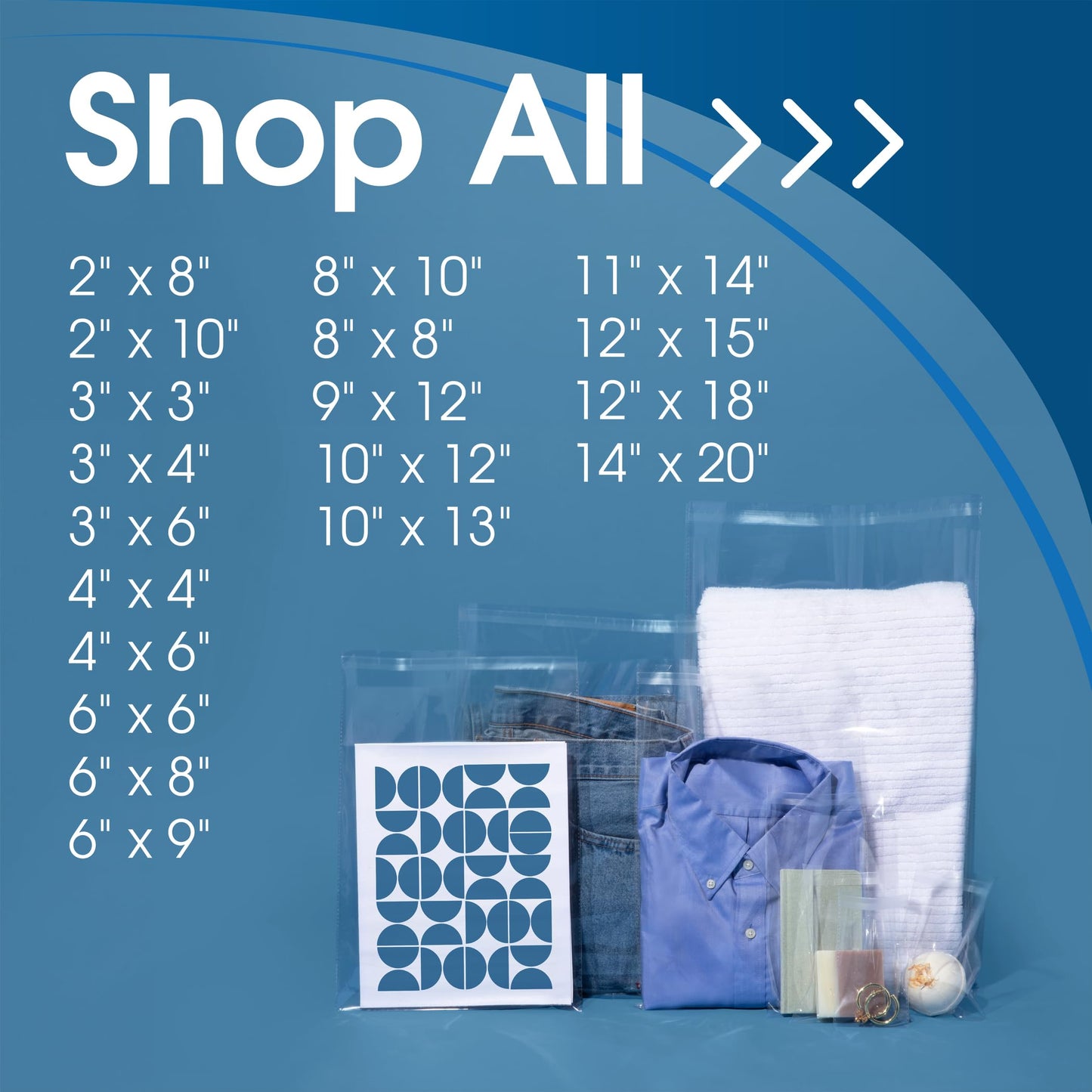 12" X 15" Self-Sealing Cellophane Bags (100 Count) Clear Poly Packaging for Clothing, Prints, Photos, Documents - Reinforced Resealable Cello Bags for Small Business Shipping - Spartan Industrial