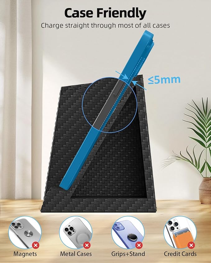 Multifunctional Pen Holder and Organizer for Desk with Wireless Charger, Digital Indoor Thermometer and Humidity Gauge, Home Office Organizers and Storage (Battery Included)