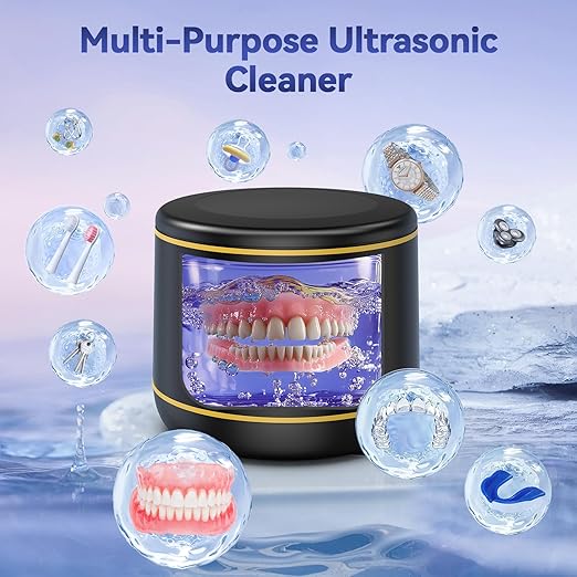 BlueFire Ultrasonic Retainer Cleaner for Dentures, Mouth Guard, Night Guard, Jewelry, 45kHz Professional Dental Ultrasonic Cleaner, Portable Ultrasonic Retainer Cleaner for Home Travel
